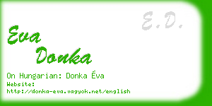 eva donka business card