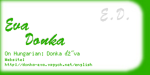 eva donka business card